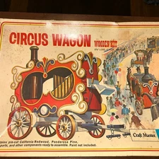 Vintage 1971 Craft Master Circus Wagon Wooden Model Kit #50127 NIB