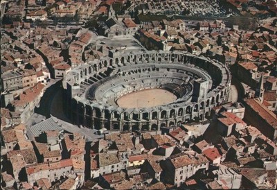 France Aerial View of Arles Amphitheatre in Provence Operateur Perceval Postcard