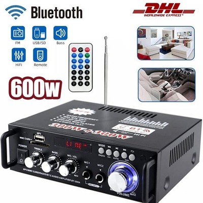 600W Bluetooth Mini Verstärker HiFi Power Audio Stereo Bass AMP USB MP3 FM Auto