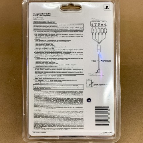 PSP-S180 Component AV Cable for Sony PSP-2000 Series ONLY 98550 NEW Sealed - Picture 2 of 9