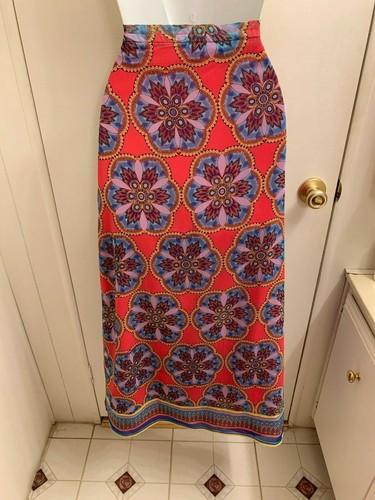 NWT Nicole Beautiful Fully lined Floral Maxi Skirt Size: LG - Picture 2 of 9