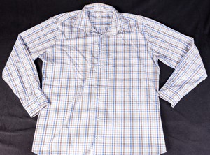 Peter-Millar-Mens-L-S-Button-Front-Multi-Color-Box-Plaid-Shirt-Size-Large