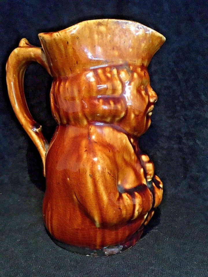 Antique Bennington Pottery Rockingham Glaze Toby Jug Creamer | eBay