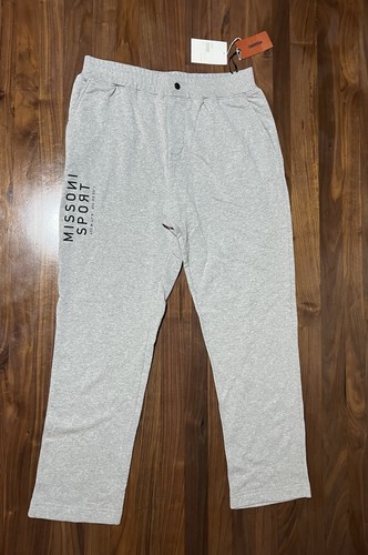 MISSONI SPORT Grey Logo Lounge Pants Men’s Size Large Sweatpants Joggers NWT