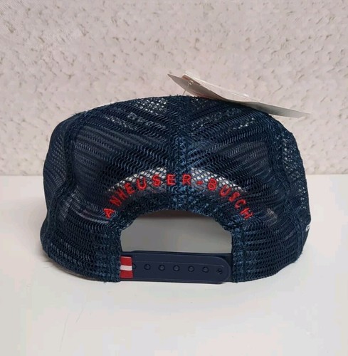 Vintage Budweiser Snapback Trucker Mütze Netzrücken rot weiß blau Cap distressed - Bild 3 von 15