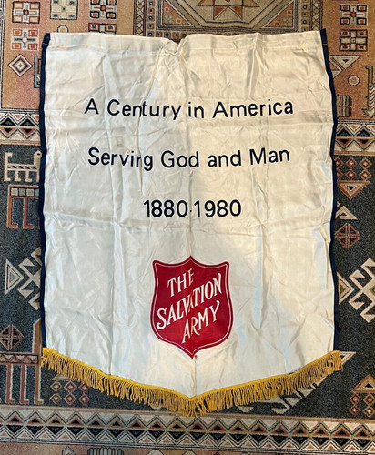 Vintage Salvation Army Banner Flag Rare 100th Anniversary 1880-1980 24 x 32