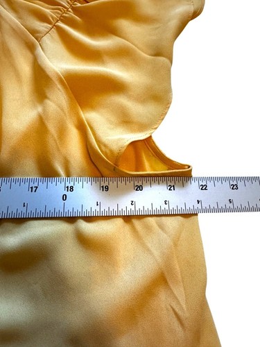 Max Studio Women's Cornsilk Blouse XL Tie Neck Flutter Sleeves Flowy Summer NWT - Picture 3 of 8