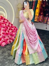 Launching Dola Silk Multi Color Lehenga Choli With Dupatta For Festival Wear