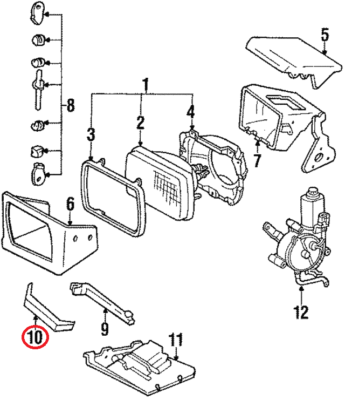 Genuine TOYOTA Retractable Headlamp Protector Set 54125-14011