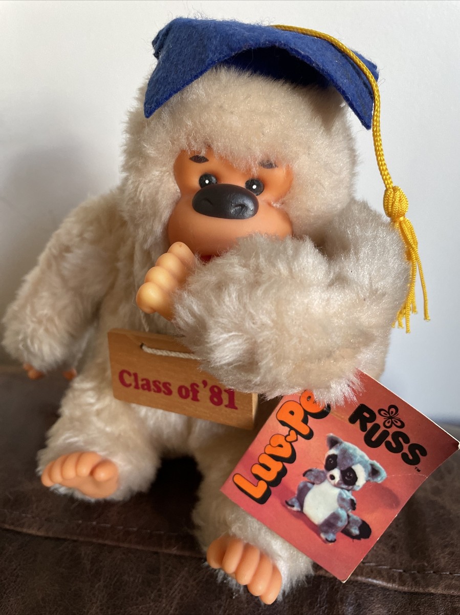Vintage 1979s Russ Luv Pets Gonga Plush Monkey Gorilla Graduation