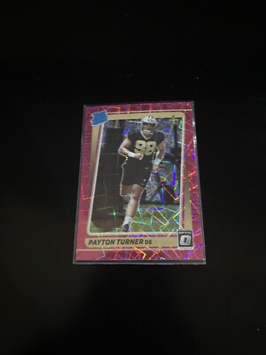 2021 Optic Payton Turner Rated Rookie Pink Velocity Prizm #'d /79 Saints PWE