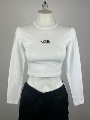 The North Face Damen Tight Ls Cropped T-Shirt / Weiß / UVP 30£