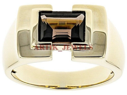 Natural Smoky Quartz Gemstone with Gold Plated 925 Sterling Silver Ring #2899 - Picture 10 of 13