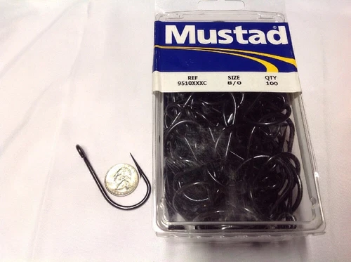 Mustad 9510 C 8/0 Fish Hooks 100 Count
