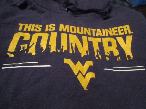 FANATICS UNIV. WEST VIRGINIA "MOUNTAINEERS COUNTRY" HOODED SWEATSHIRT BLUE MED - Picture 2 of 2
