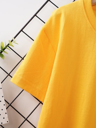 Loose Kids T-shirt Short Sleeve Shirts Unisex Tee Round Neck Tops Plain Girls - Picture 51 of 102