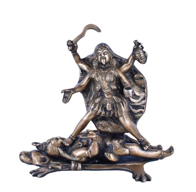 Weißwal Maha Kali/Mahakali/Kalika Maa MATA Messing Statue Skulptur Idol Murti