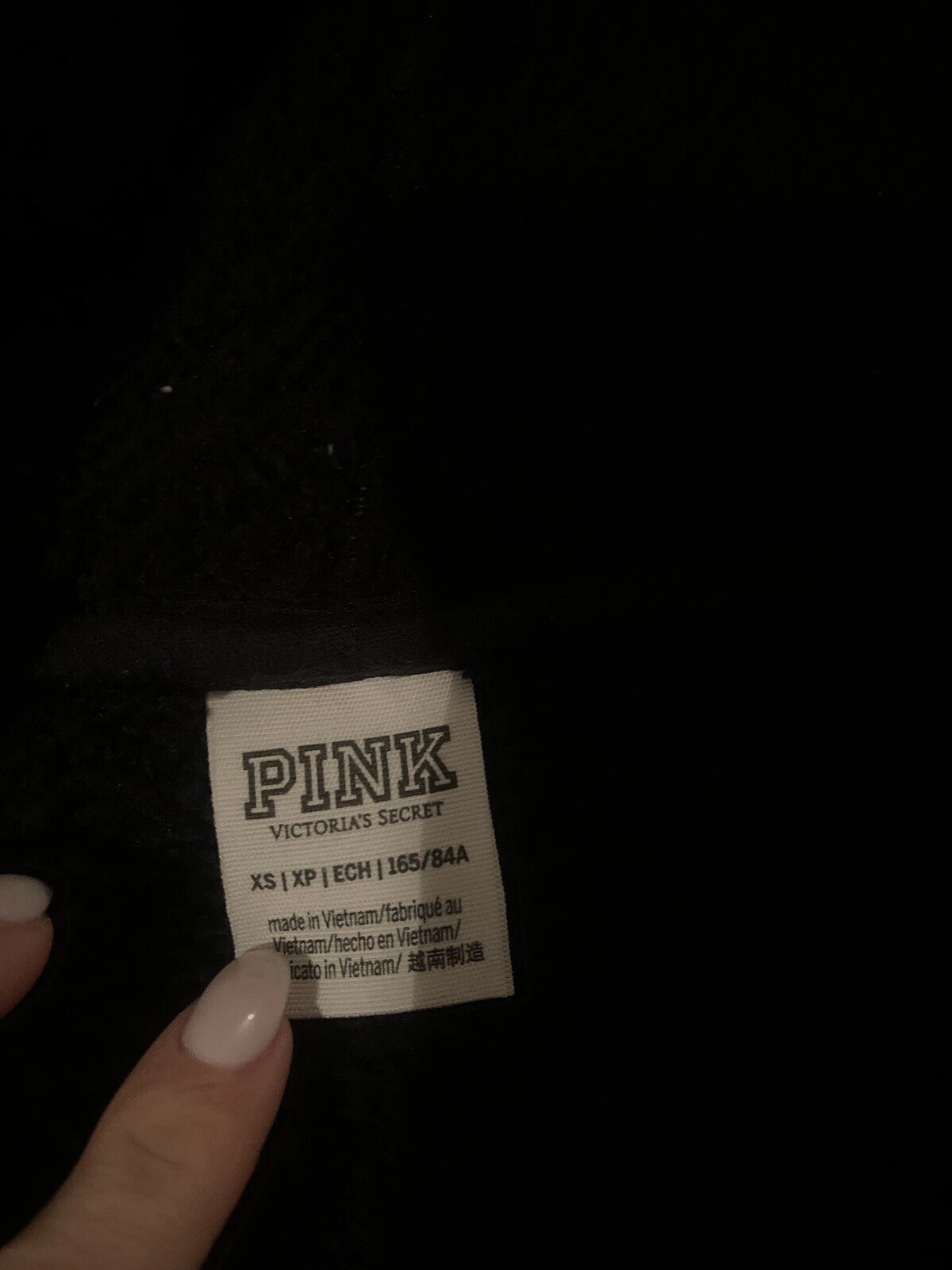 UNDERCOVER Felpa con cappuccio mezza zip rosa vistoria's secret fuzzy taglia XS nera