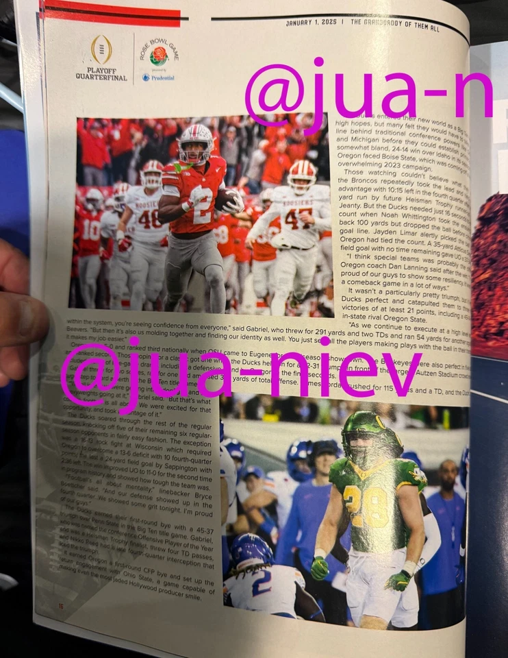 Rose Bowl Oregon 2025 - Programa de juego del estado de Ohio - 1/1/2025 - 100+ páginas - Foto 4 de 4