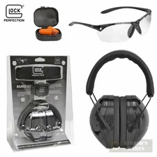 Glock RANGE KIT Ear Muffs 25dB Ear Plugs 32dB Shooting Glasses AP60220 FAST SHIP