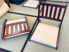 Folding Solidwood Floor Chair Zaisu W18" x D21.5" x 17.5"H Made in Indonesia