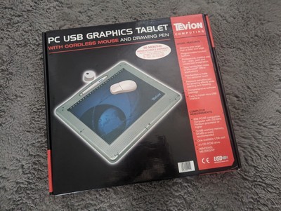 Neu Tevion PC USB Retro Grafiktablett Kabellos Stift CB 
