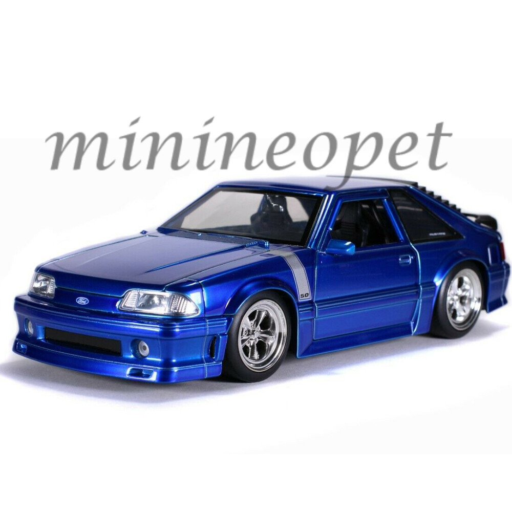 JADA 31863 BIGTIME MUSCLE 1989 FORD MUSTANG GT 1/24 DIECAST MODEL CAR BLUE