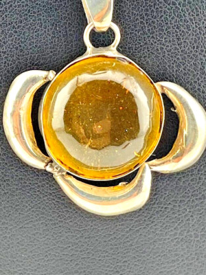 925 STERLING SILVER AMBER NECKLACE 28'' FIGARO CHAIN 50 MILLION YEARS OLD 402