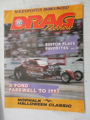 IHRA DRAG REVIEW MAGAZINE DEC 15, 1993 EXCAVATOR FIAT NORWALK HALLOWEEN CLASSIC