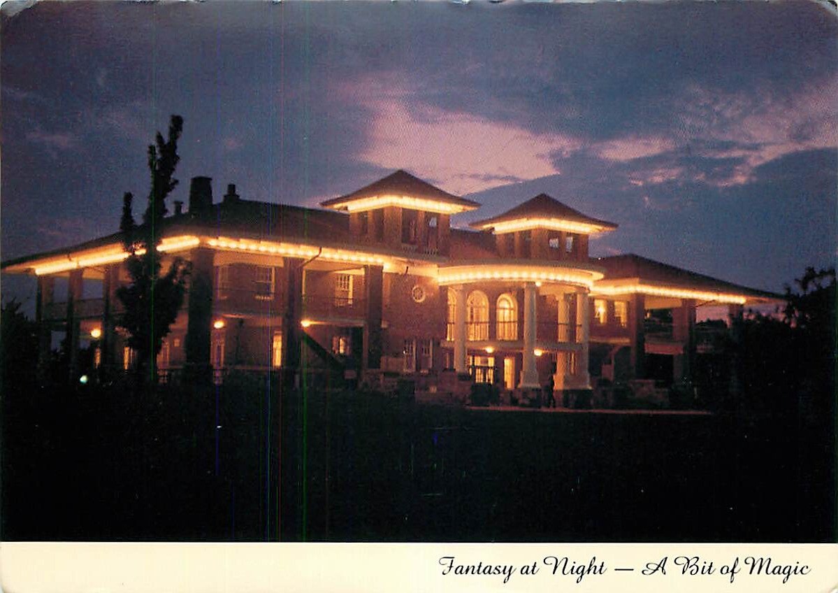 Postcard Miller Park Pavilion at Night, Bloomington, Illinois eBay