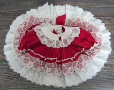 Vintage MINIWORLD Red & White Party Dress FRILLY FULL CIRCLE Size 3 Months #38