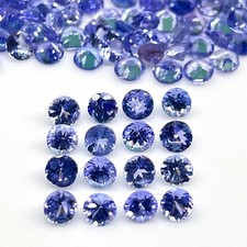 20 Pcs Natural Tanzanite 3mm Round Cut Top Quality Dazzling Loose Gemstones