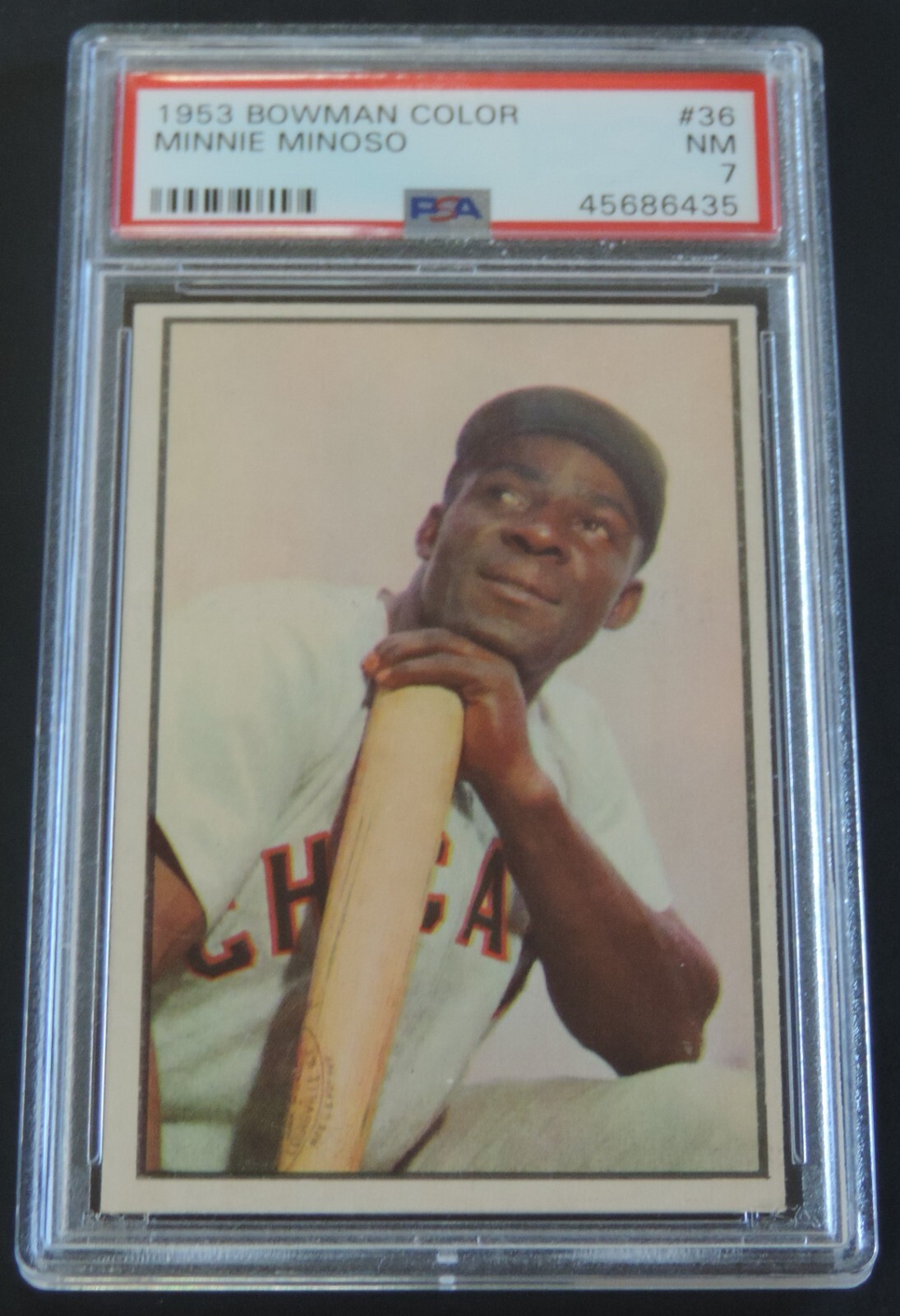 PSA 7 1953 BOWMAN COLOR MINNIE MINOSO CARD #36 RARE L@@K !!!