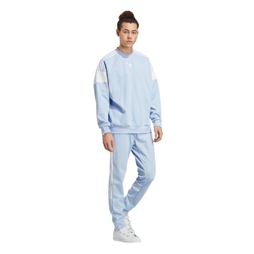 adidas ORIGINALS ADICOLOR CLASSIC CUTLINE TRACK PANTS JOGGERS SKY BLUE RETRO NEW - Picture 4 of 6