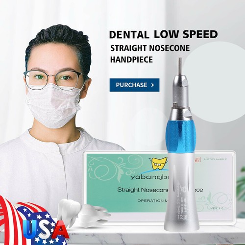 NSK Style Dental Slow Low Speed Handpiece Straight Contra Angle Air Motor 4/2H - Picture 40 of 100