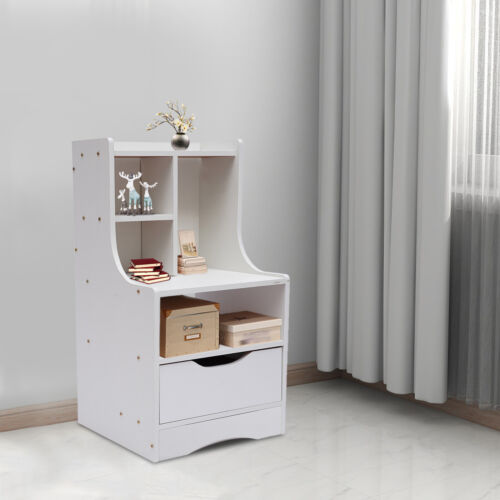 Wooden Nightstand Bedside End Table Cabinet Bedroom Decor Storage Shelf W/Drawer