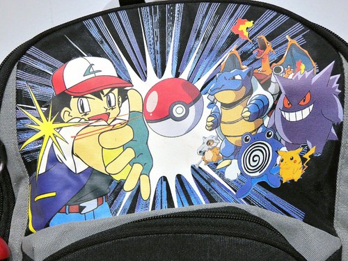 1999 Pokemon Gotta Catch 'Em All Backpack Nintendo Full Size Black Gray Vintage - Picture 6 of 11