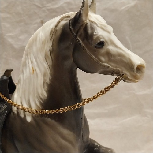 Vtg 60s Breyer Cheyenne Western Prancing Horse Smoke Grey w/ Saddle & Chain #110 - Picture 2 of 14