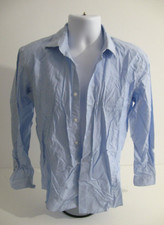 GUTHRIE  VALENTINE MENS BLUE LONGSLEEVE SLIM FIT STRETCH SHIRT 15.5"
