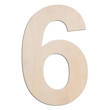 12 Inch Large Wooden Number 6 1/4 in Thick Big Wood Number for Crafts and Wal...