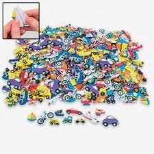 500 Assorted Transportation Shapes Foam Self Adhesive Craft Stickers Art Supply