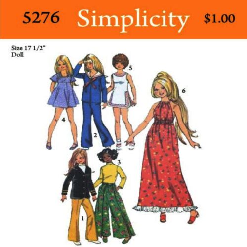 17-1/2" Doll Clothes Pattern Simplicity 5276 Crissy Grow-Hair Vintage Pattern - Picture 1 of 4