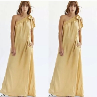 free people gold silk dress Free People Liquid Gold Organza Dress (M)