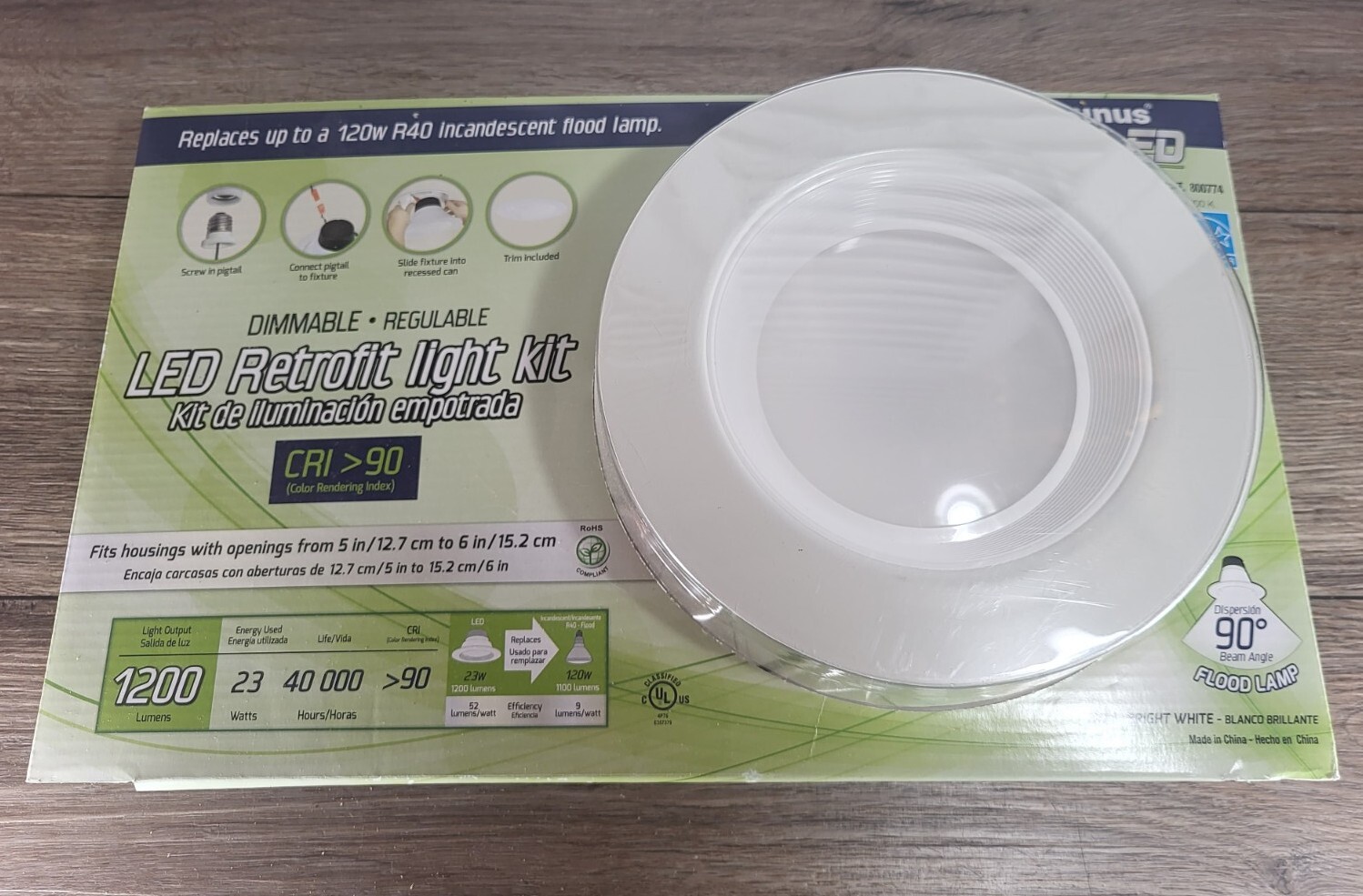 Luminus LED Dimmable Retrofit Light Kit 1200 Lumens Warm White Flood