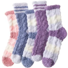 Womens Fuzzy Socks Fluffy Slipper Cozy Cabin Winter Soft Fleece Warm Comfy Th...