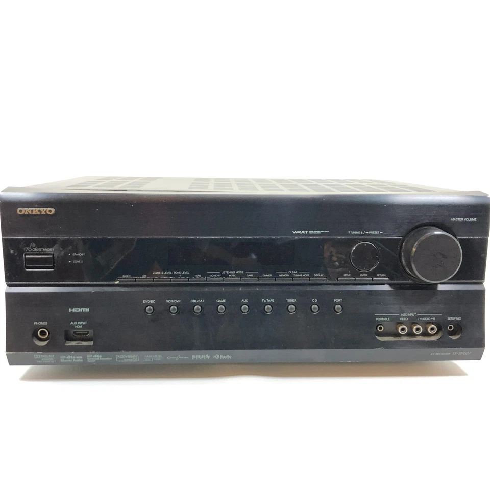 Onkyo TX SR607 7.2 Channel AV RECEIVER No Remote Turns On (Not Tested For Parts) - Image 2 of 4