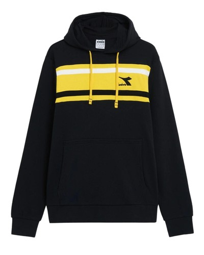 Diadora Sweatshirt 179268 Hoodie Slam Hoodie Man Cotton Black - Picture 1 of 2