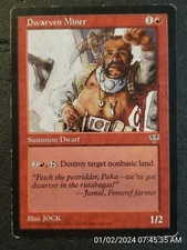Dwarven Miner Mirage MODERATELY PLD  Uncommon MAGIC THE GATHERING CARD(DS3D1B7)