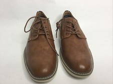 Ben Sherman Brown Lace Up Oxford Dress Shoes Size 7.5 Round Toe With White Sole