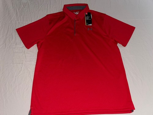 Under Armour Men's Golf Polo - Red Size XL Heatgear Loose NWT!